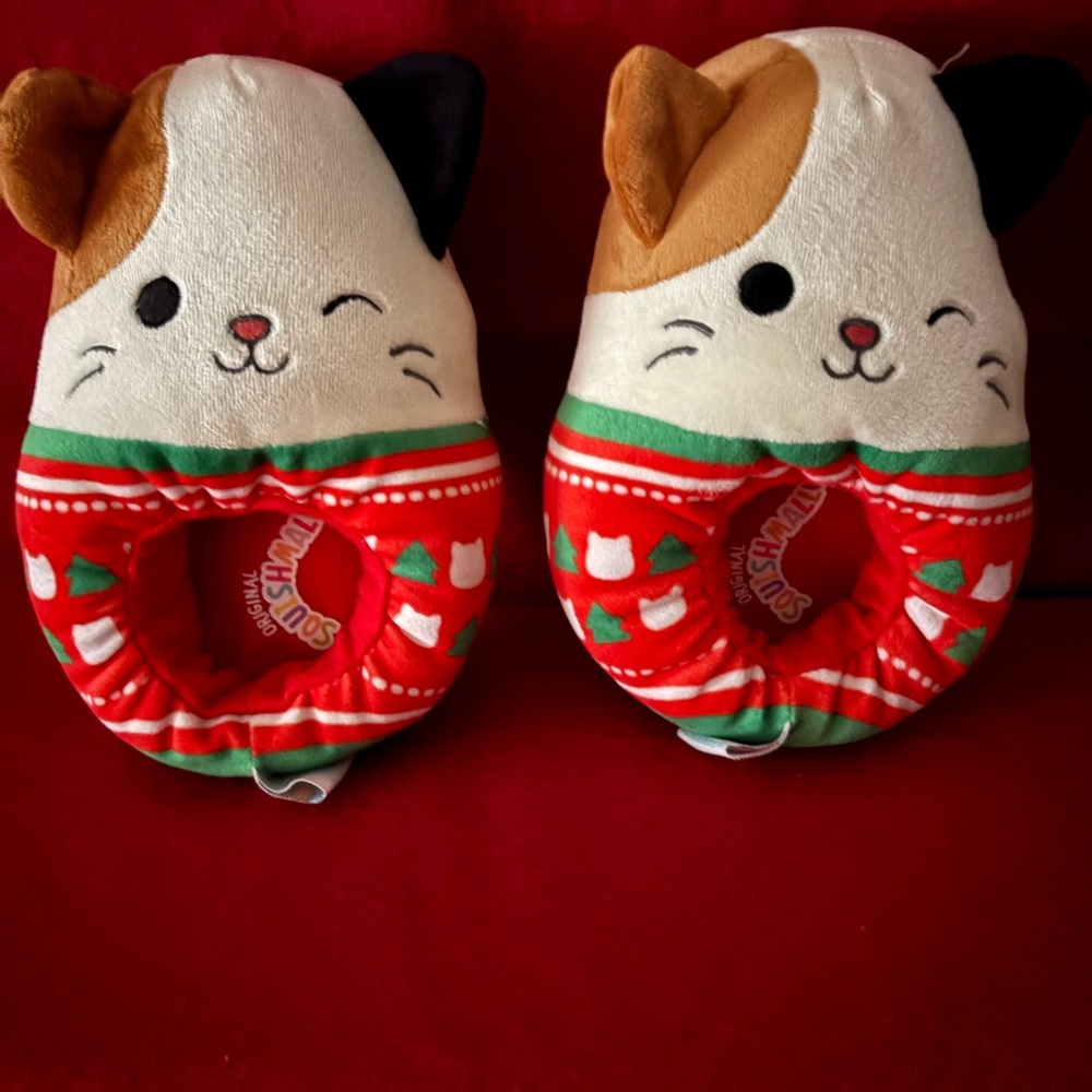 Squishmallow cat slippers